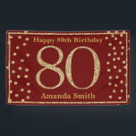 Happy 80. Geburtstag Banner Burgund Red Gold<br><div class="desc">Happy 80. Geburtstag Banner Burgundy Red und Gold Glitzer Confetti. Printable Digital. Für weitere Anpassungen klicken Sie bitte auf die Schaltfläche "Anpassen" und verwenden Sie unser Designwerkzeug,  um diese Vorlage zu ändern.</div>