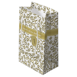 Happy 80. Geburtstag Gold und White Number Pattern Kleine Geschenktüte