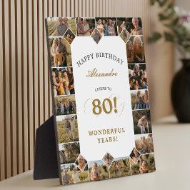 Happy 80th Birthday Personalized Photo Collage Fotoplatte
