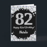 Happy 82. Geburtstagskarte Black and Silver Glitze Karte<br><div class="desc">Glückliche 82. Geburtstagskarte Black and Silver Glitzer Card mit personalisiertem Namen. Für weitere Anpassungen klicken Sie bitte auf die Schaltfläche "Anpassen" und verwenden Sie unser Designwerkzeug,  um diese Vorlage zu ändern.</div>