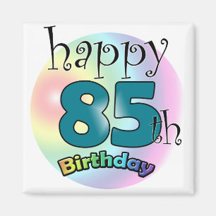 Happy 85. Geburtstag (blauw) Magnet