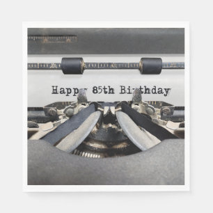 Happy 85. Geburtstag Retro Schreibmaschine Serviette