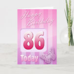 Happy 86. Geburtstag Grand Mother Great-Aunt Mum Karte<br><div class="desc">Grußseite 1: Herzlichen Glückwunsch zu Ihrem Geburtstag. Grußseite 2: Denken Sie an Sie mit Liebe an Ihren Geburtstag und wünschen Ihnen alles,  was Ihnen heute und immer Freude und Glück bringt.</div>