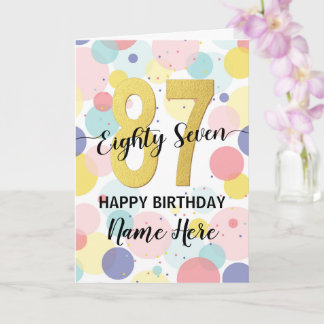 Happy 87. Geburtstag Pastel Rainbow Gold Frau Karte