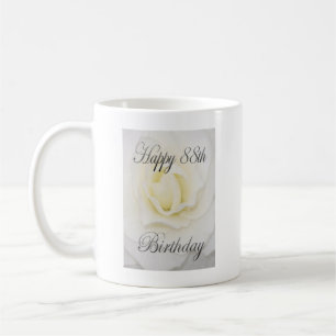 Happy 88. Geburtstag Weiße Blume Kaffeetasse