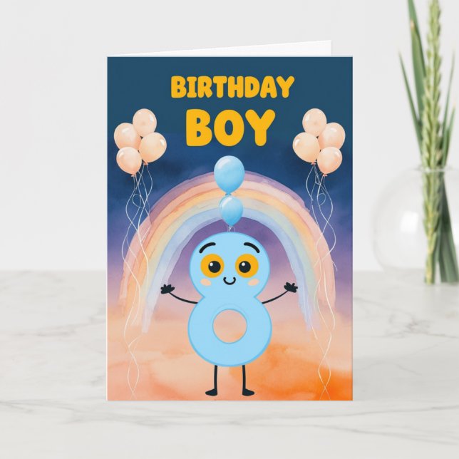 Happy 8. Geburtstagskarte Karte (Vorderseite)