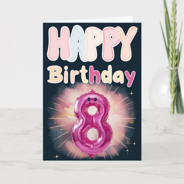 Happy 8. Geburtstagskarte Karte (Vorderseite)