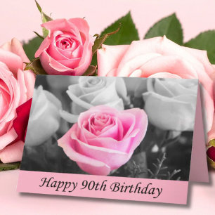 Happy 90. Geburtstags Rose Fotografy Card Karte