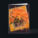 Happy 90th Birthday Greeting Card Karte<br><div class="desc">Eine einfache,  aber elegante Karte zum Feiern eines 90. Geburtstages. Erstellt aus einem originalen Aquarellbild.</div>