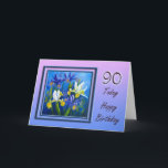 Happy 90th Birthday Greeting Card Karte<br><div class="desc">Eine elegante Blume-Karte,  um jemandem einen schönen 90. Geburtstag zu wünschen und zu zeigen,  wie wichtig es dir ist. © Marion Hedger Ich bin glücklich,  eine meiner Karten und Einladungen anpassen und Sets von Karten für Ihre besonderen Anlässe zu erstellen.</div>