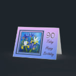 Happy 90th Birthday Greeting Card Karte<br><div class="desc">Eine elegante Blume-Karte,  um jemandem einen schönen 90. Geburtstag zu wünschen und zu zeigen,  wie wichtig es dir ist. © Marion Hedger Ich bin glücklich,  eine meiner Karten und Einladungen anpassen und Sets von Karten für Ihre besonderen Anlässe zu erstellen.</div>