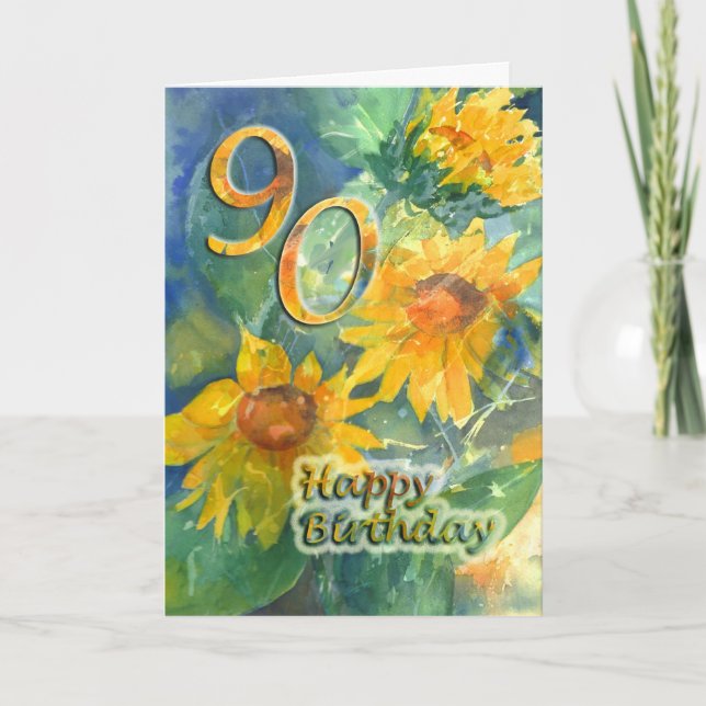 Happy 90th Birthday Greeting Card Karte (Vorderseite)