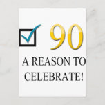 Happy 90th Birthday Postkarte<br><div class="desc">For those that are turning 80 on their birthday</div>