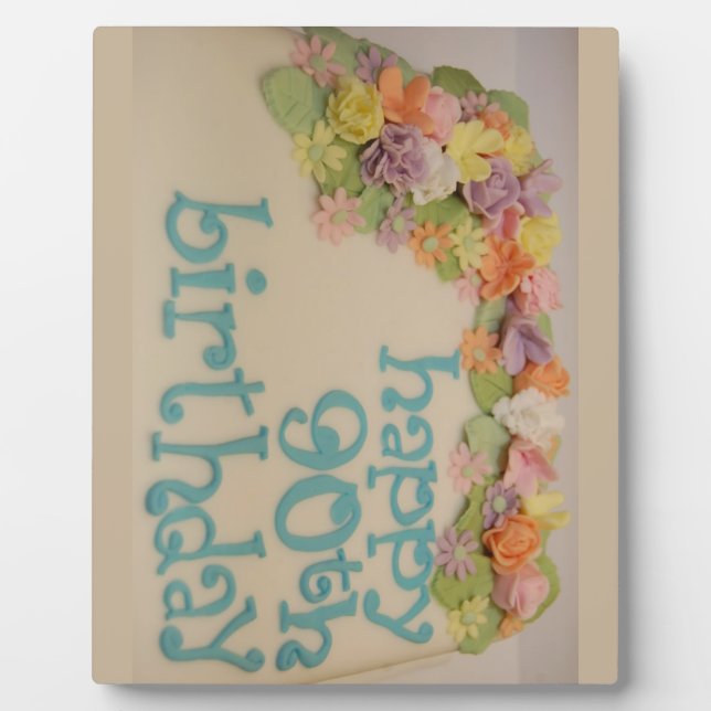 Happy 90th Colorful Birthday Fotoplatte (Vorderseite)