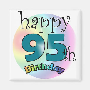 Happy 95. Geburtstag (blauw) Magnet