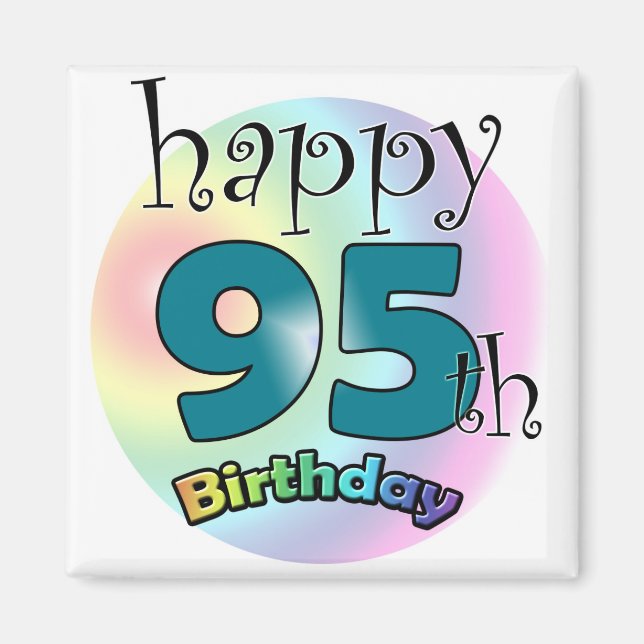 Happy 95. Geburtstag (blauw) Magnet (Vorne)