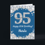 Happy 95. Geburtstag Blue and Silver Glitzer Card Karte<br><div class="desc">Happy 95. Geburtstag Blue and Silver Glitzer Card mit personalisiertem Namen. Für weitere Anpassungen klicken Sie bitte auf die Schaltfläche "Anpassen" und verwenden Sie unser Designwerkzeug,  um diese Vorlage zu ändern.</div>