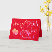 Happy 95. Geburtstag Dekorative Script Name Red