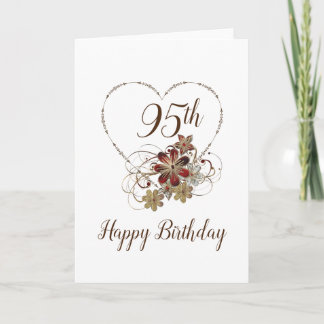 Happy 95. Geburtstag Vintage Blume Karte
