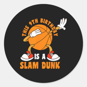 Happy 9 Geburtstag 9 Jahre alt Dab Bysketbyll 9. B Runder Aufkleber