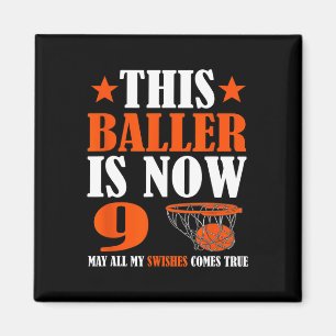 Happy 9. Geburtstag Basketball 9. Geburtstag Magnet