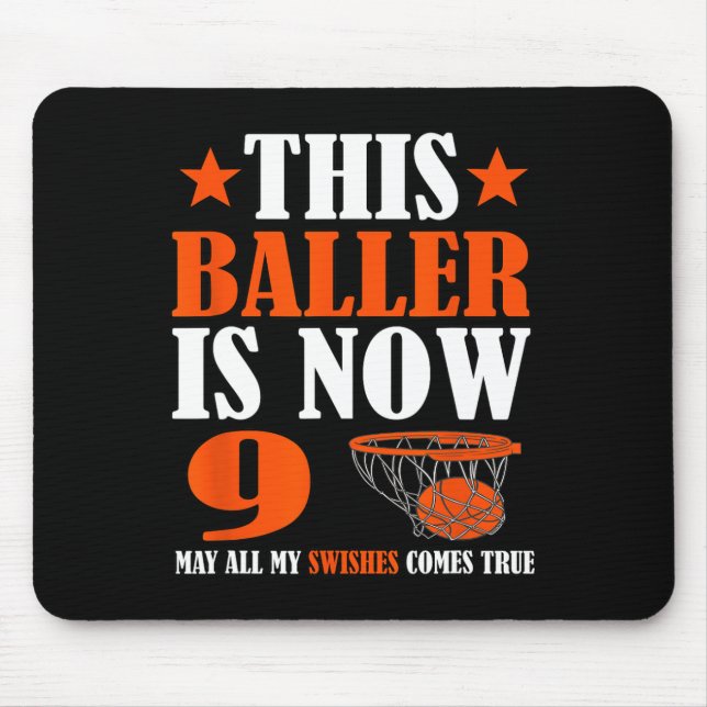 Happy 9. Geburtstag Basketball 9. Geburtstag Mousepad (Vorne)