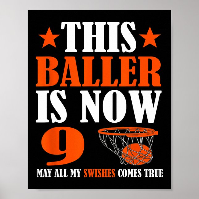 Happy 9. Geburtstag Basketball 9. Geburtstag Poster (Vorne)