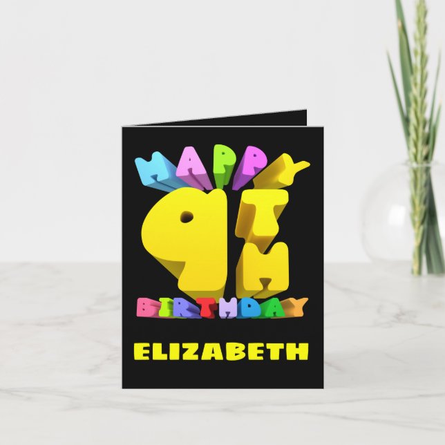 Happy 9. Geburtstagskarte Feiertagskarte (Vorderseite)