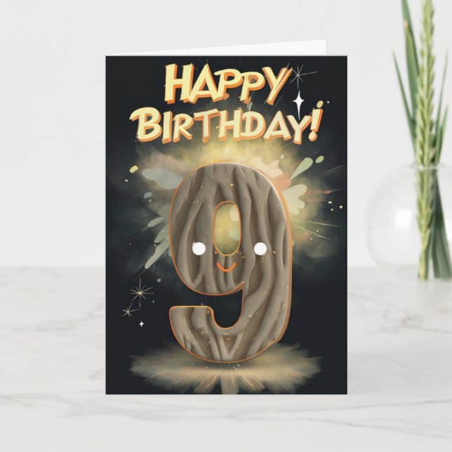 Happy 9. Geburtstagskarte Karte (Vorderseite)