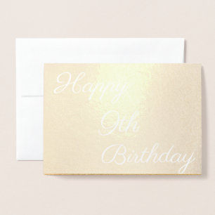 Happy 9. Gold Geburtstag Folienkarte