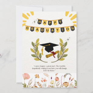 Happy Abschluss Card mit Floral und Tassel Illus