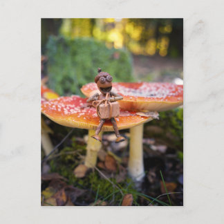 Happy Acorn Elf Birthday Greeting Card Postkarte