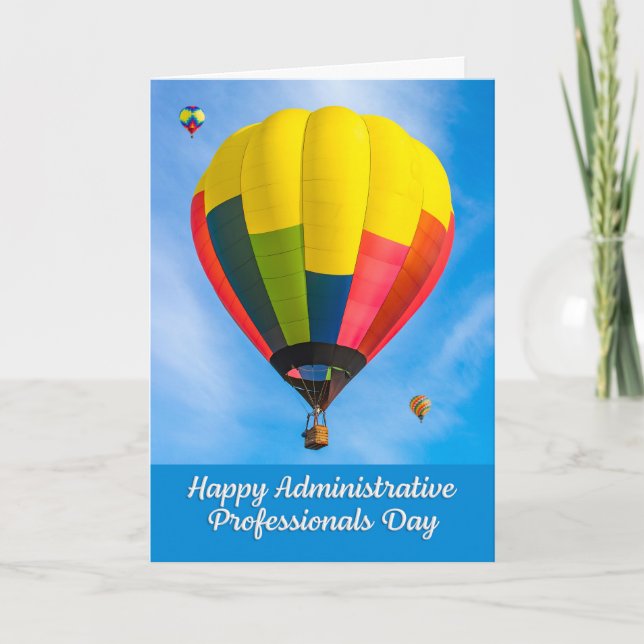 Happy Administrative Professionals Day Balloon Feiertagskarte (Vorderseite)