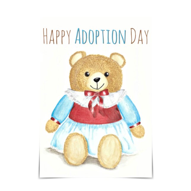 "Happy Adoption Day" Oma Bear Hug Wasserfarbenkart Karte (Von Creator hochgeladen)