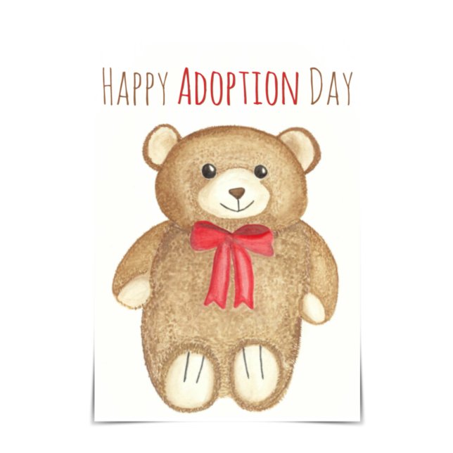 "Happy Adoption Day" Opa Bear Hug Wasserfarbenkart Karte (Von Creator hochgeladen)