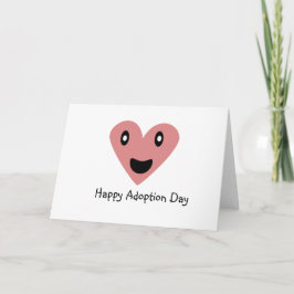 Happy Adoption Day Pink Heart Karte