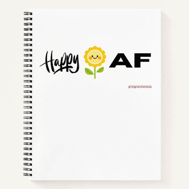 Happy AF - Notebook Notizbuch (Vorderseite)