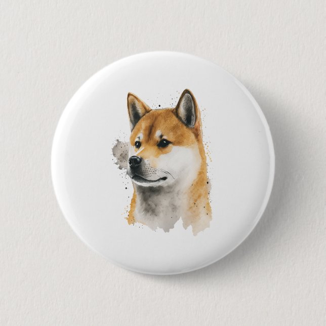 Happy Akita Dog Button (Vorderseite)