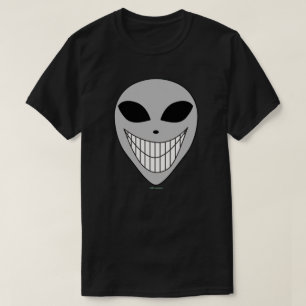 Happy Alien Smile Teeth Kosmische Science Fiction T-Shirt
