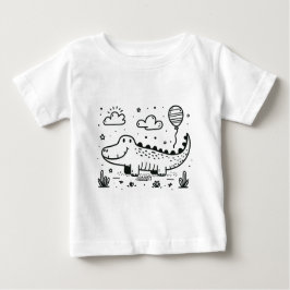 Happy Alligator mit Balloon - Niedliches Kinderzim Baby T-shirt