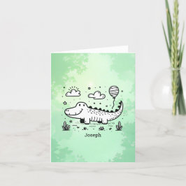Happy Alligator mit Balloon - Niedliches Kinderzim Dankeskarte