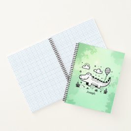 Happy Alligator mit Balloon - Niedliches Kinderzim Notizbuch
