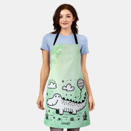 Happy Alligator mit Balloon - Niedliches Kinderzim Schürze