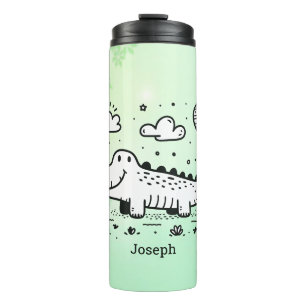 Happy Alligator mit Balloon - Niedliches Kinderzim Thermosbecher