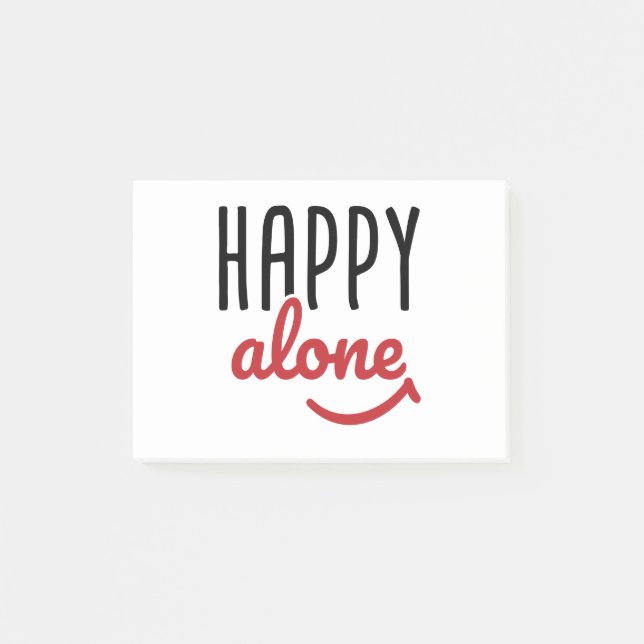 Happy Allone Single Awareness Anti-Valentine's Post-it Klebezettel (Vorderseite)