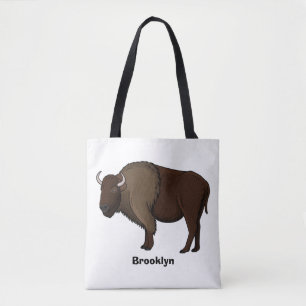 Happy American Bison Buffalo Illustration