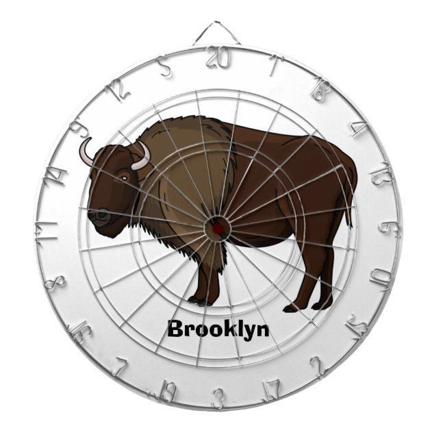 Happy American Bison Buffalo Illustration Dartscheibe (vorne)