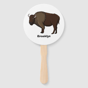 Happy American Bison Buffalo Illustration Fächer