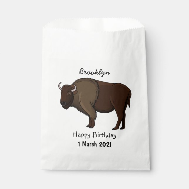 Happy American Bison Buffalo Illustration Geschenktütchen (Vorderseite)