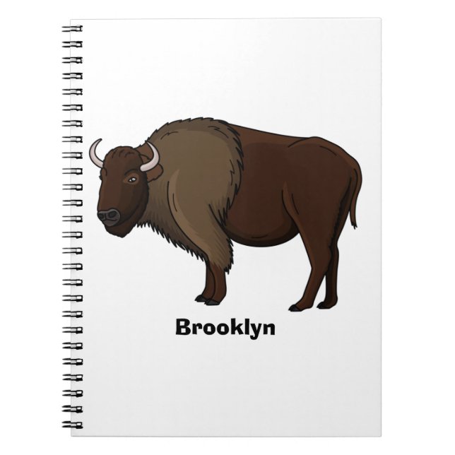 Happy American Bison Buffalo Illustration Notizblock (Vorderseite)